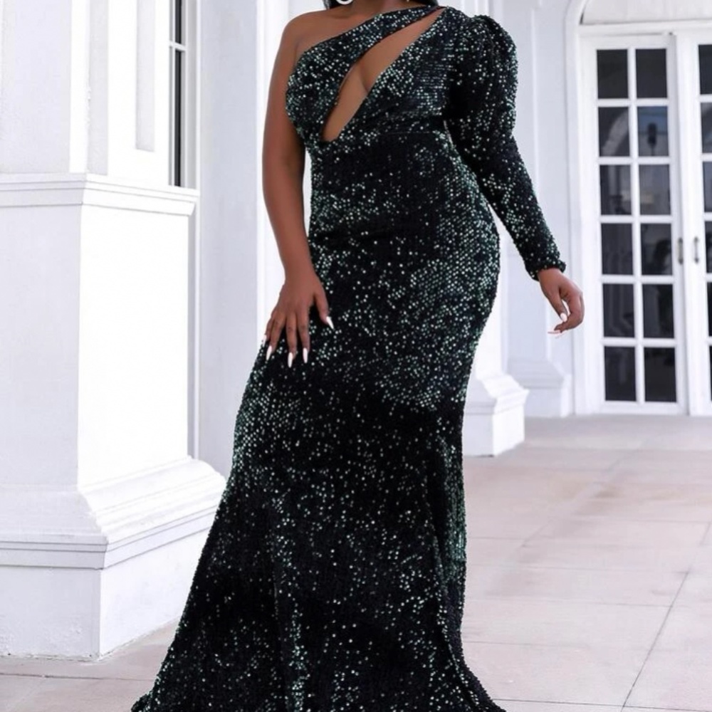 Black sequin gown